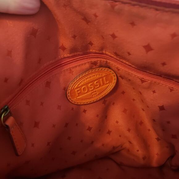 Fossil Morgan traveler crossbody bag pink cowhide leather front flap medium - Picture 5 of 10